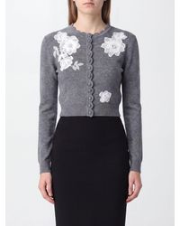 Self-Portrait - Cárdigan Slim Fit De Lana Y Cachemir Con Aplique Floral - Lyst