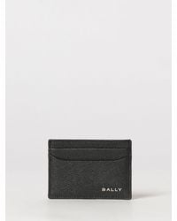 Bally - Grained Leather Card Holder With Metal Logo And Five Slots - Lyst