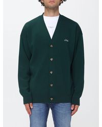 Drole de Monsieur - V-Neck Wool Cardigan With Embroidered Logo - Lyst