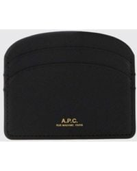A.P.C. - Calfskin Leather Card Holder - Lyst