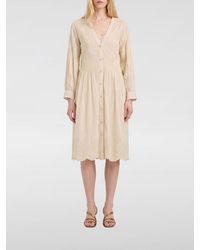 Momoní - Momon&Igrave Long-Sleeved Cotton Voile Midi Shirtdress - Lyst