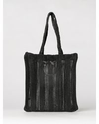 Pinko - Easy Tote Crocheted Raffia Bag - Lyst