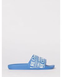 Versace Jeans Couture - Logo Print Rubber Sliders - Lyst