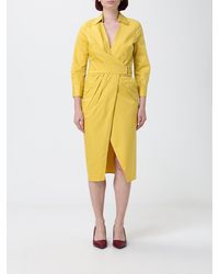 Elisabetta Franchi - Stretch Cotton Midi Dress - Lyst