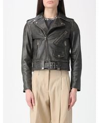 Golden Goose - Distressed Leather Biker Jacket - Lyst