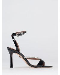 Kurt Geiger - Patent Leather High Heel Sandals With Rhinestones - Lyst
