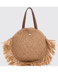 Twinset - Raffia Bag With Fringes - Lyst