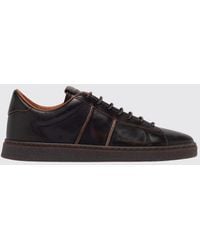 Buttero - Aged Leather Low-Top Sneakers With Tone-On-Tone Logo - Lyst