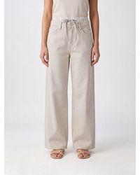 Rag & Bone - Cam High-Waisted Wide-Leg Cotton Denim Jeans With Drawstring - Lyst