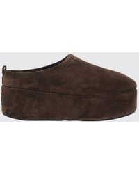 Balenciaga - Alaska Shearling-Lined Suede Mules With Wedge Platform Sole - Lyst
