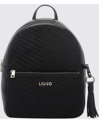 Liu Jo - Faux Leather Backpack With Chevron Pattern And Adjustable Straps - Lyst