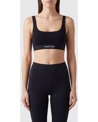 Tom Ford - Cropped Modal Bralette Top With Contrast Logo Band - Lyst