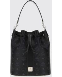 MCM - Dessau Visetos Monogram Coated Cotton Bucket Bag With Drawstring - Lyst