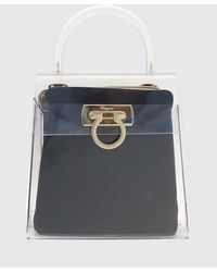 Ferragamo - Pvc Handbag With Gancini Closure And Tubular Handle - Lyst