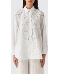 Ermanno Scervino - Long-Sleeved Cotton Shirt With Lace Inserts - Lyst