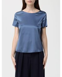 Emporio Armani - Satin-Finish Short-Sleeve Blouse - Lyst