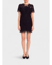 Twinset - Bicolor Macramé Lace Mini Sheath Dress With Short Sleeves - Lyst