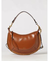 Isabel Marant - Naoko Calfskin Leather Hobo Bag With Studs - Lyst