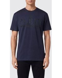 Philipp Plein - Cotton Crew Neck T-Shirt With Rhinestone Logo Lettering - Lyst