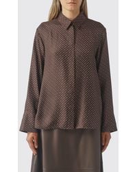 Max Mara - Pure Silk Shirt With All-Over Monogram Print - Lyst