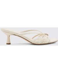Aeyde - Abby Spool Heel Smooth Leather Mule Sandals With An Open Toe - Lyst