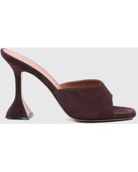 AMINA MUADDI - Lupita Suede High-Heeled Mule Sandals - Lyst