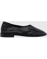 Hereu - Juliol Grained Leather Ballet Flats With Round Toe And Raised Apron - Lyst