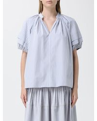 Paul Smith - Striped Cotton Blend Blouse - Lyst