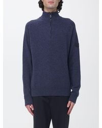 Peuterey - Slim Fit High-Neck Wool Jumper With A Half-Zip Closure - Lyst