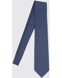 Ferragamo - Pure Silk Tie With All-Over Gancini Monogram Pattern - Lyst