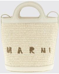 Marni - Tropicalia Mini Raffia And Leather Bag - Lyst