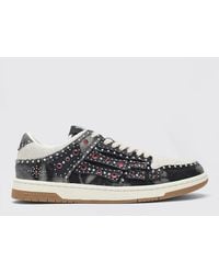 Amiri - Pacific Bones Sneakers Aus Denim Und Leder Mit Strasssteinen Und Nieten - Lyst