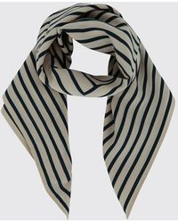 TOTEME - Striped Silk Square Scarf With Printed Logo - Lyst