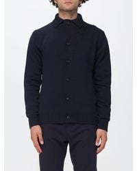 Zanone - Button-Up Merino Wool Cardigan With Slit Pockets And Ribbed Hems - Lyst