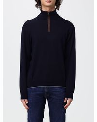 Paul & Shark - Paul &Amp Shark Virgin Wool Turtleneck Jumper With Zip And Contrast Trims - Lyst