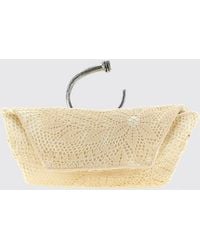 Magda Butrym - Floral Embroidered Silk And Cotton Satin Clutch With Sculpted Handle - Lyst