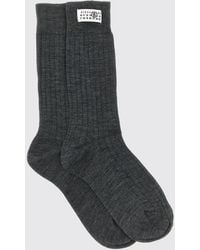MM6 by Maison Margiela - Ribbed Wool-Blend Socks With Numeric Logo - Lyst