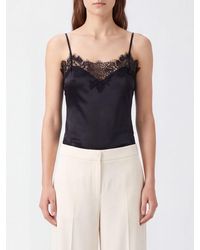 Gold Hawk - V-Neck Slim Fit Jersey Bodysuit With Lace Inserts - Lyst