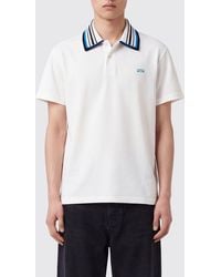 Loewe - Short-Sleeved Cotton Polo Shirt With Contrast Logo And Striped Collar - Lyst