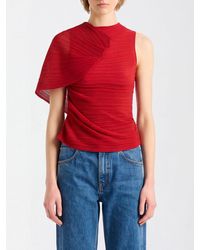 Balmain - Sleeveless Ruched Viscose Slim Fit Top - Lyst