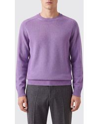 Brooksfield - Pure Cashmere Crewneck Jumper With Ribbed Long Sleeves - Lyst