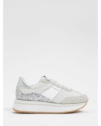 Twinset - Suede And Nylon Glitter Sneakers - Lyst