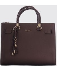 Liu Jo - Synthetic Leather Handbag With Double Handle And Logo Charm - Lyst