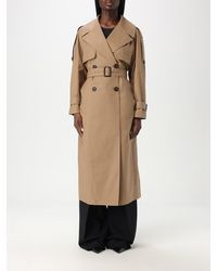 Max Mara - Double-Breasted Cotton Blend Trench Coat - Lyst
