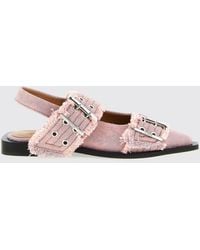 Ganni - Organic Cotton Canvas Ballerinas - Lyst