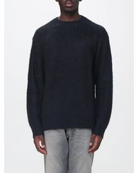 Laneus - Slim Fit Wool Blend Crewneck Jumper With Long Sleeves - Lyst