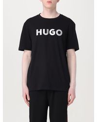 HUGO - T-shirt in cotone con logo - Lyst