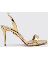 Aquazzura - So Nude Laminated Leather Slingback Sandals With A Stiletto Heel - Lyst