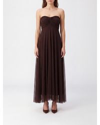 Twinset - A-Line Tulle Midi Dress With Sweetheart Neckline And Off-The-Shoulder Design - Lyst