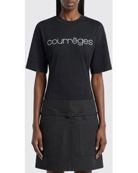 Courreges - Courr&Egrave	Ges Cotton T-Shirts With Logo - Lyst